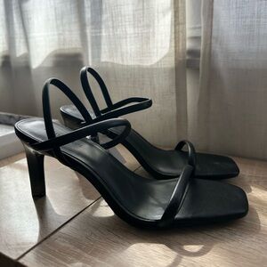 Simple black strap heels banana republic